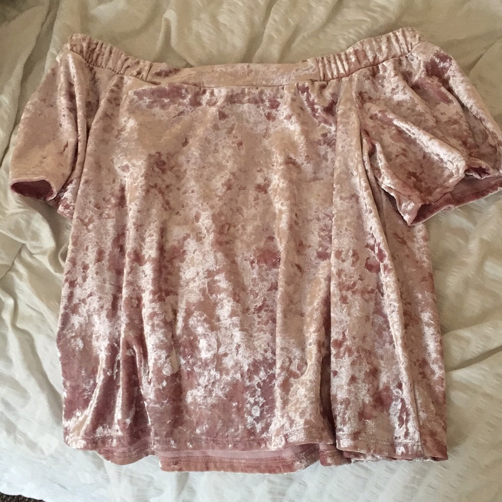 Velvet off the shoulder top